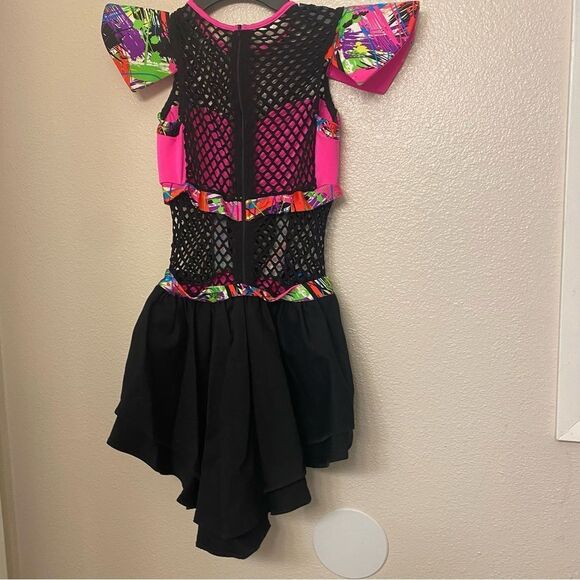 Kelle dance neon pink Y2K 80’s 5129A to the max costume leotard fishnet SA adult - Picture 3 of 7